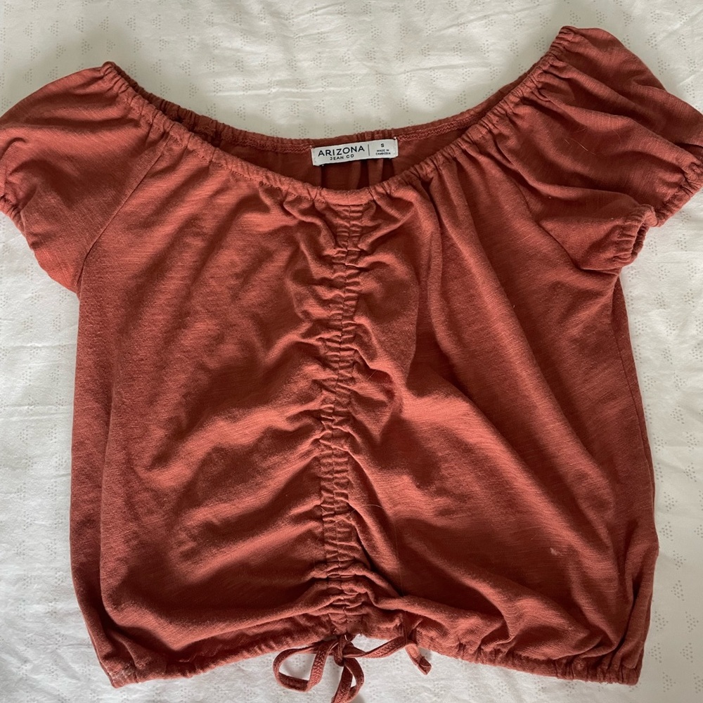 cropped copper shirt